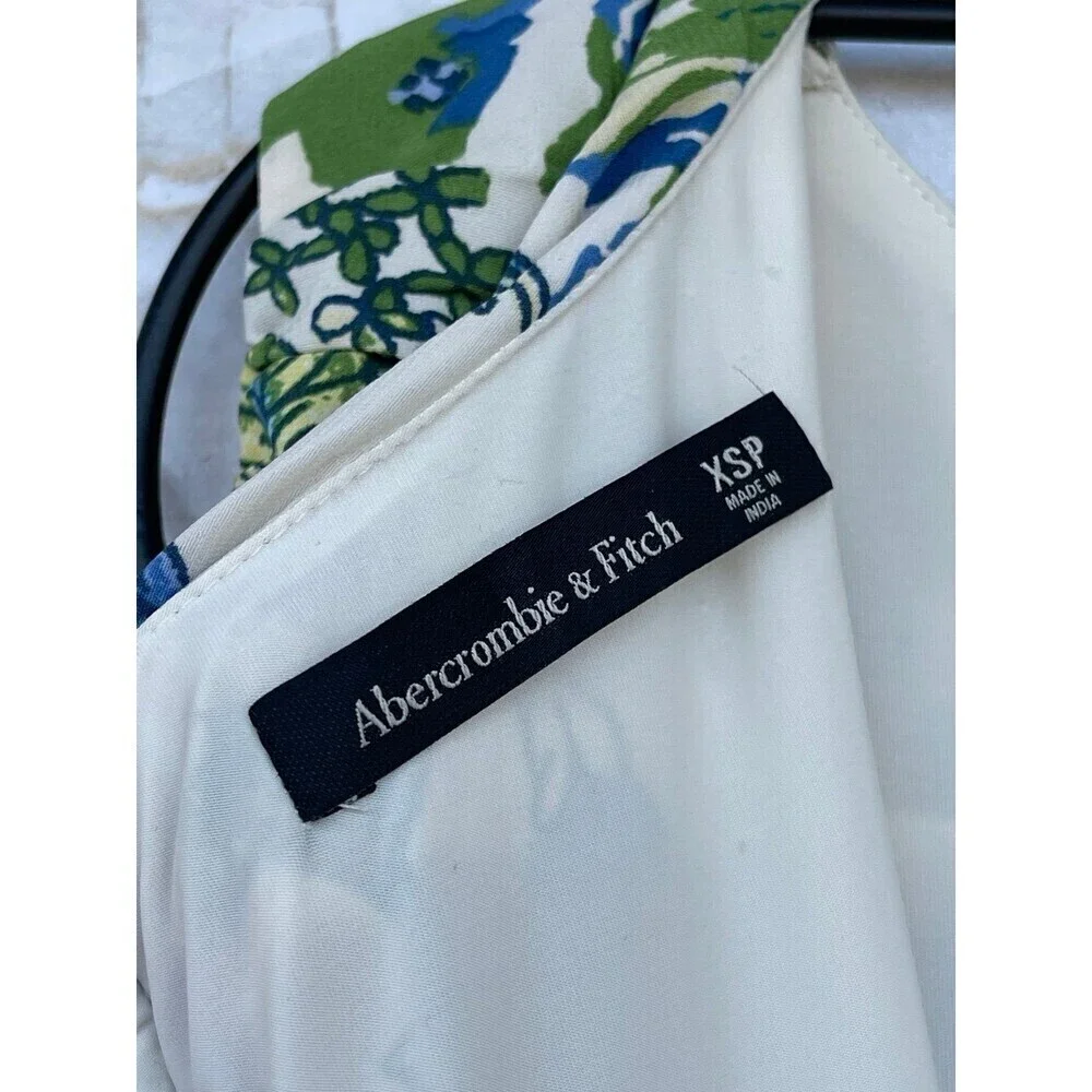 Abercrombie & Fitch High Neck Ruched Tiered Maxi Dress size XS